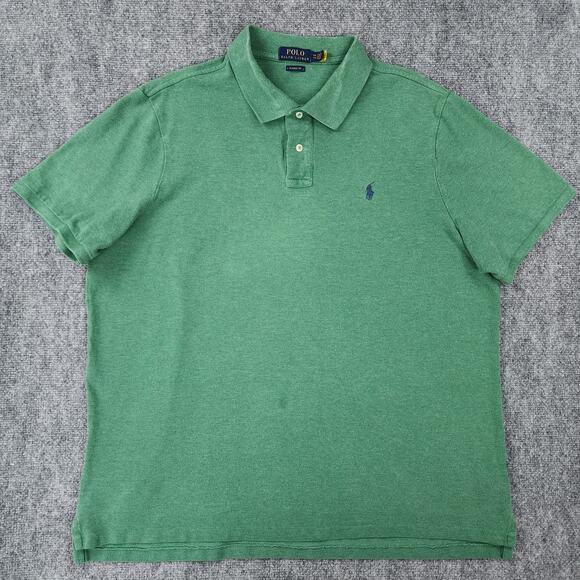 Polo Ralph Lauren Shirt Mens XXL Green Polo Short Sleeve Classic Fit Preppy - Picture 1 of 16